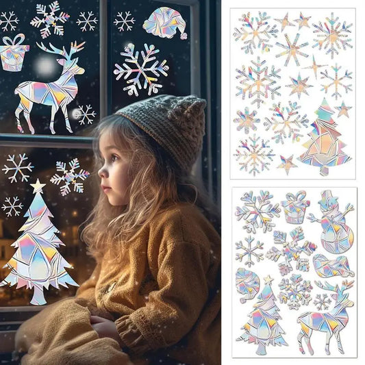 Holo Christmas Sun Catcher Stickers