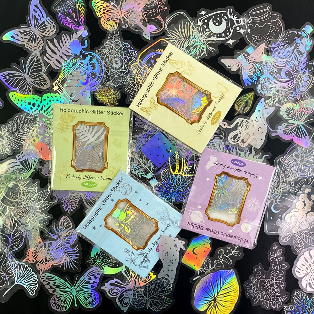 Holographic Butterfly Cartoon Stickers