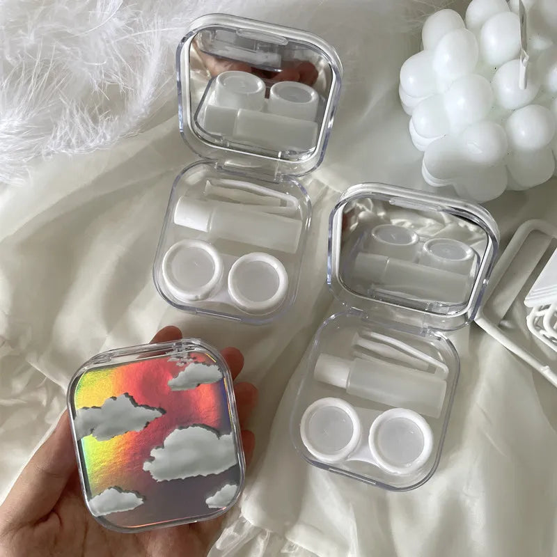 Holo Clouds Contact Lens Storage Box Portable Travel Contact Lens Case