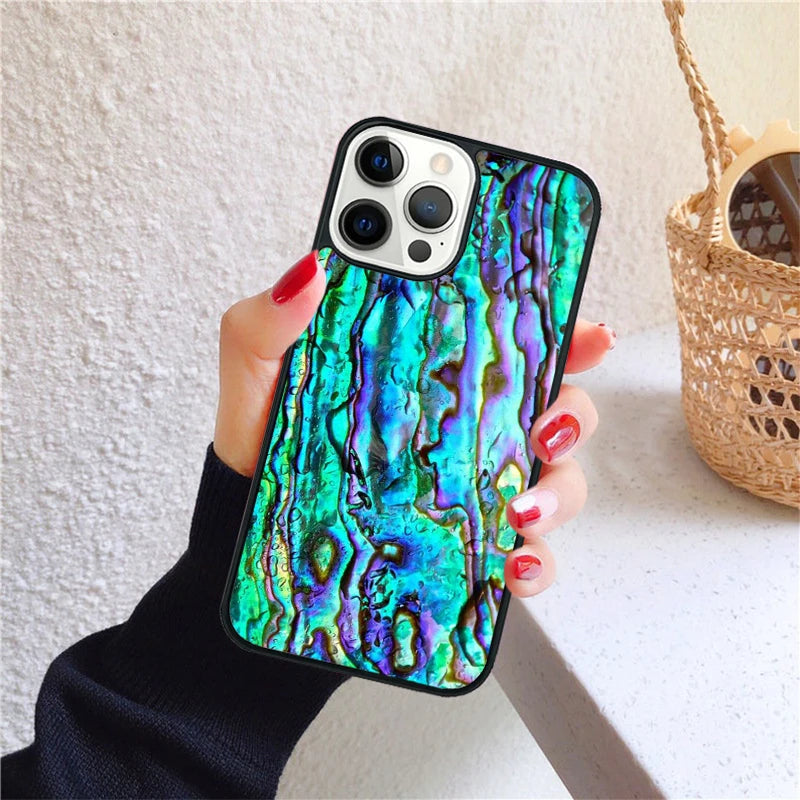 Geode opal iridescent marble Phone Case