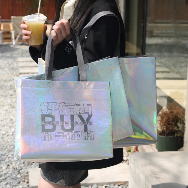 10pcs Holo Non-woven Shopping Bags