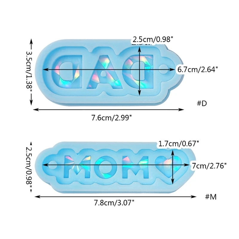 DIY MOM DAD Keychain Silicone Mold