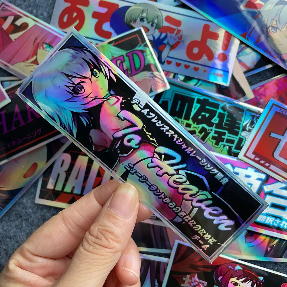 4Pcs JDM Anime Stickers Holo Decal