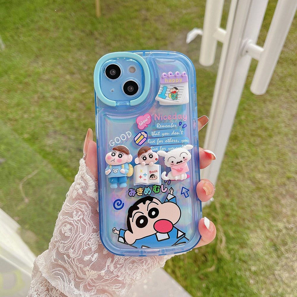 Holo Cartoon Crayons Shinchan iPhone Case