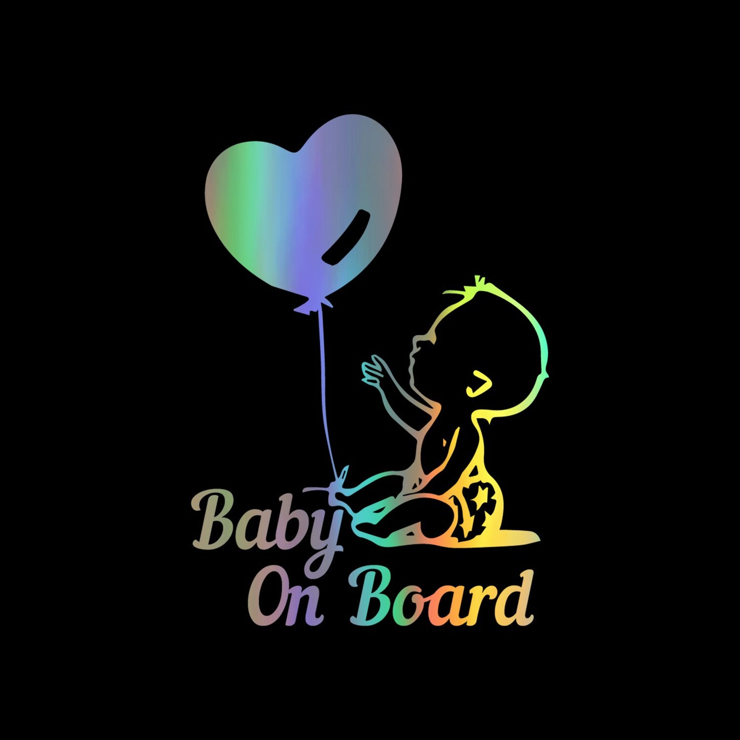 Holographic Baby/Kids On Board Car Vinyl Stickers