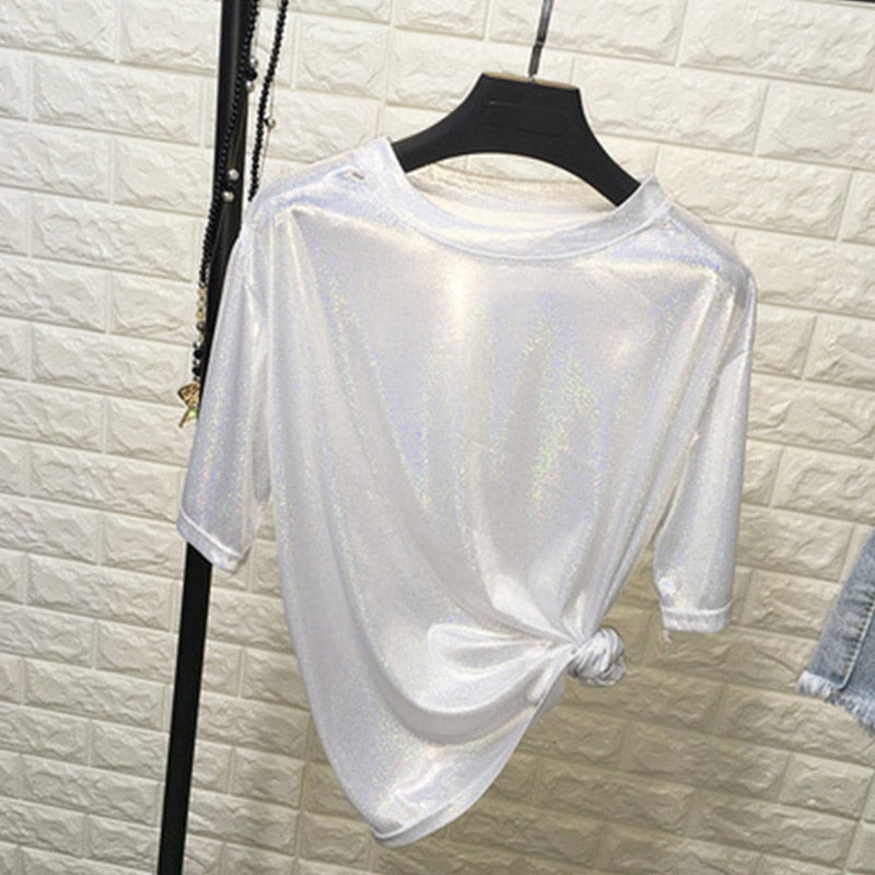 Holographic Bright ‘Silk' Tops