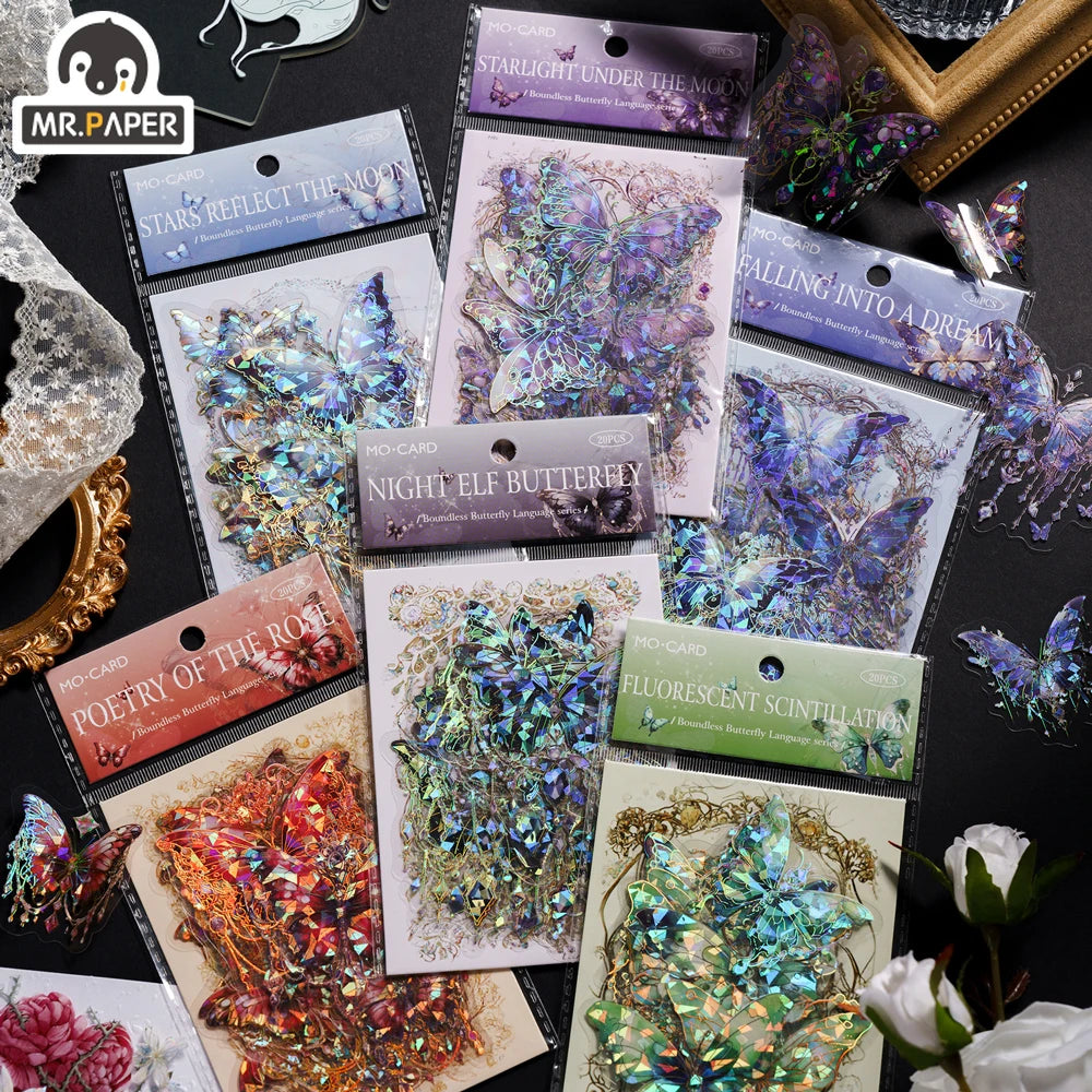 Elegant Butterfly Holo Stickers