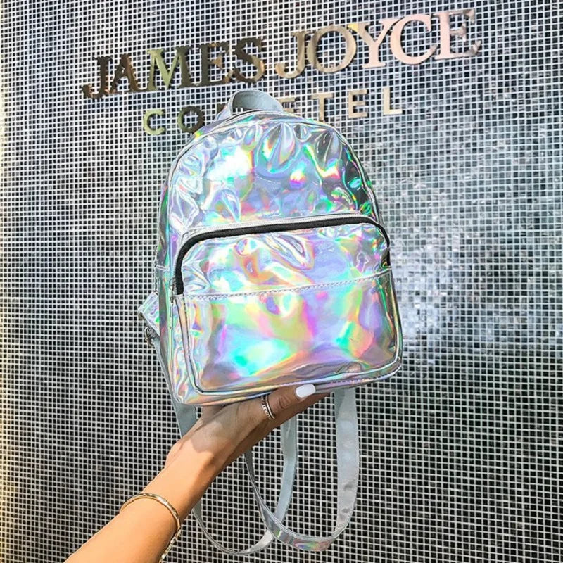 School Mini Travel Holographic Backpack