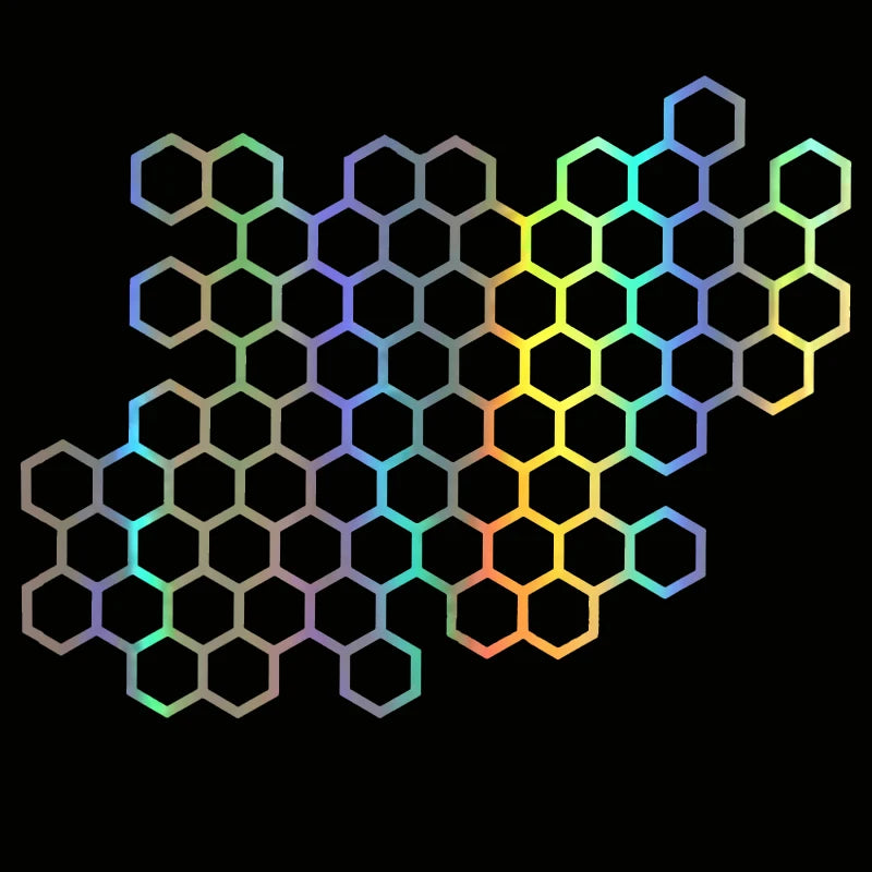 Motorcycle Holo Sticker Hexagon Decal