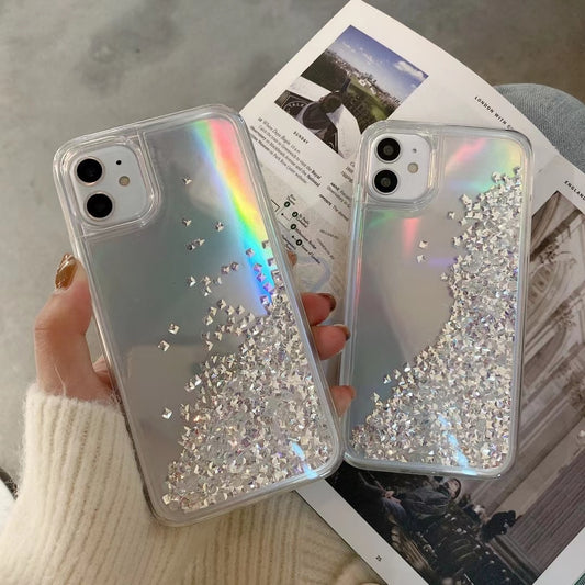 Holo Rhinestone Quicksand iPhone Case