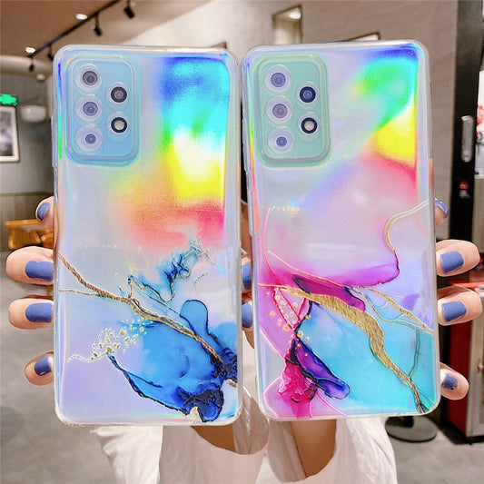 Holographic Marbled Samsung Phone Case