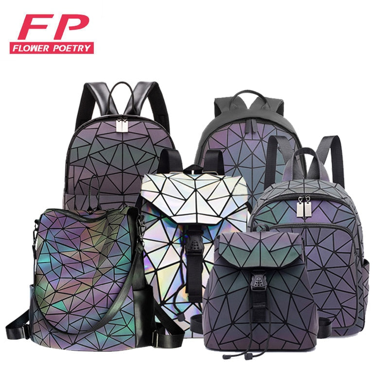 Luminous Holo Geometric Backpack