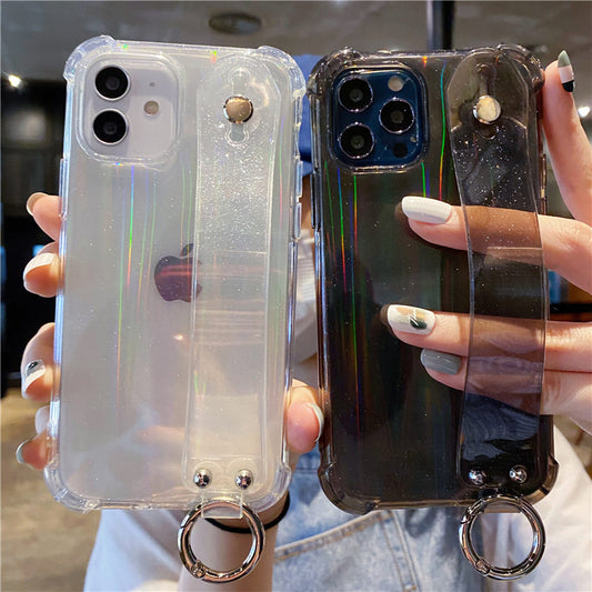 Glitter Wrist Strap Holo Case For iPhones