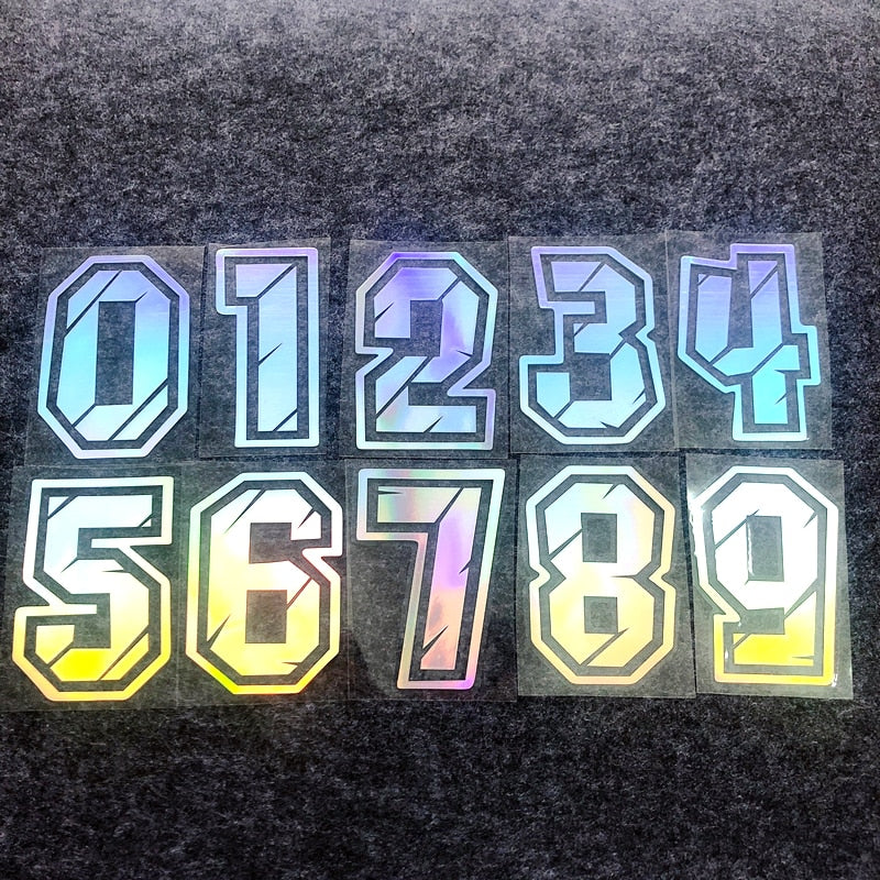 Racing Numbers Holographic Stickers