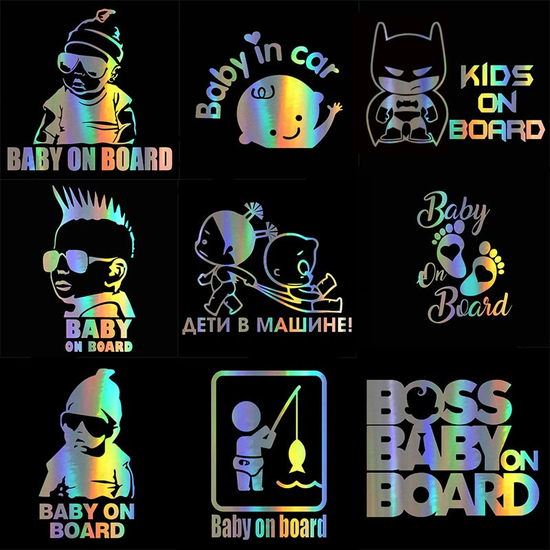 Holo Kids Baby On Board Vinyl Stickers