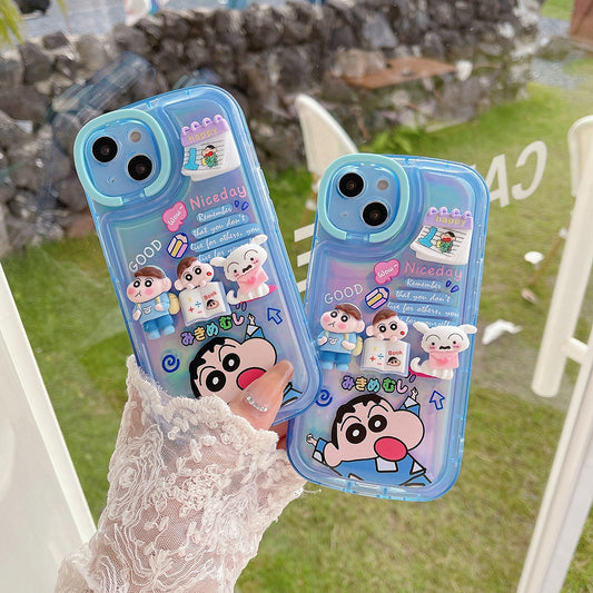 Holo Cartoon Crayons Shinchan iPhone Case