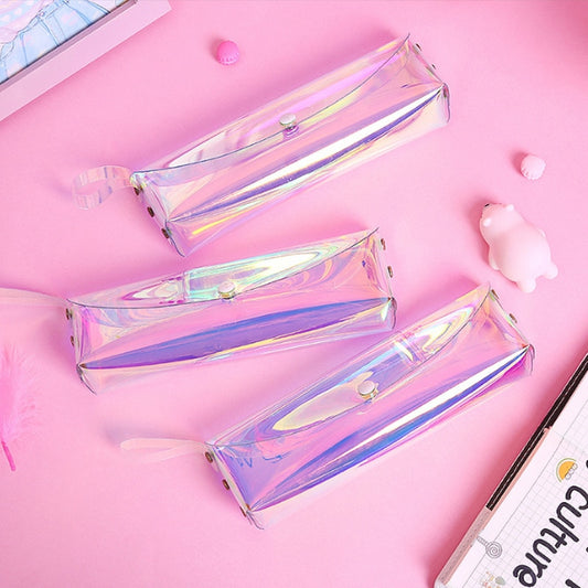 Clear Iridescent Pencil Case