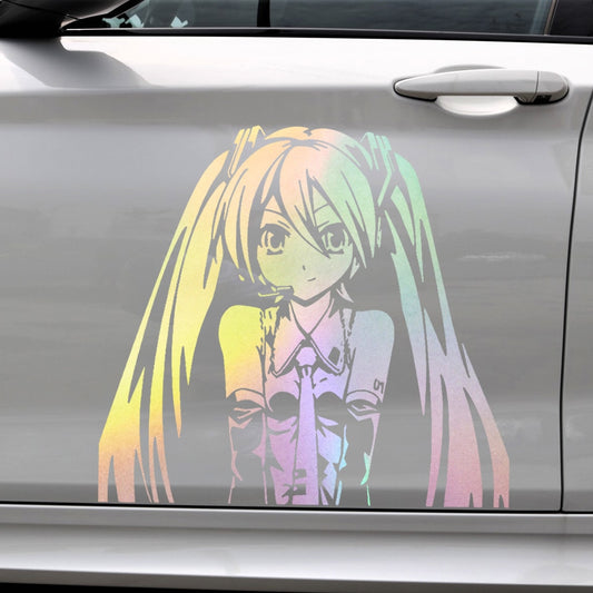 Holographic Anime Girl JDM Vinyl Sticker