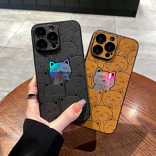 Holo Cartoon Cats iPhone Casr