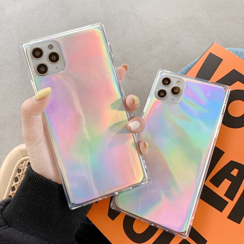 Holo Square Transparent iPhone Case